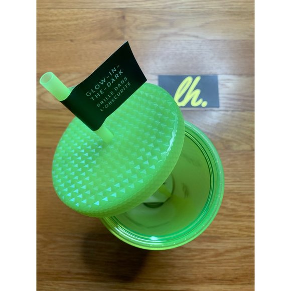 New 2022 Starbucks Green Glow in the Dark Lemongrass Studded Grande 16oz Bling C - Picture 2 of 2